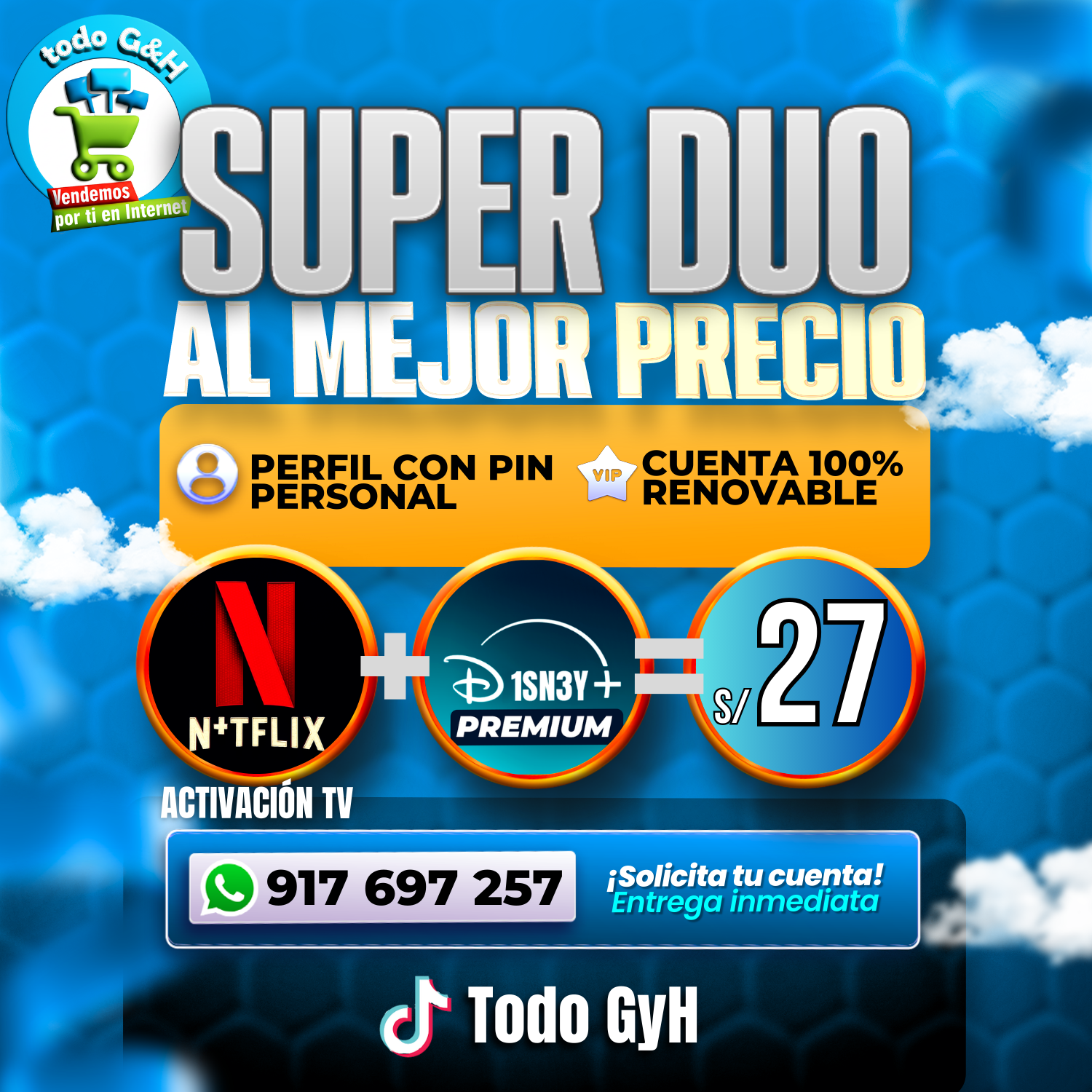 duo 1.2: netflix premium + disney premium tv