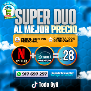 DUO 1.4: NETFLIX PREMIUM + DISNEY PREMIUM