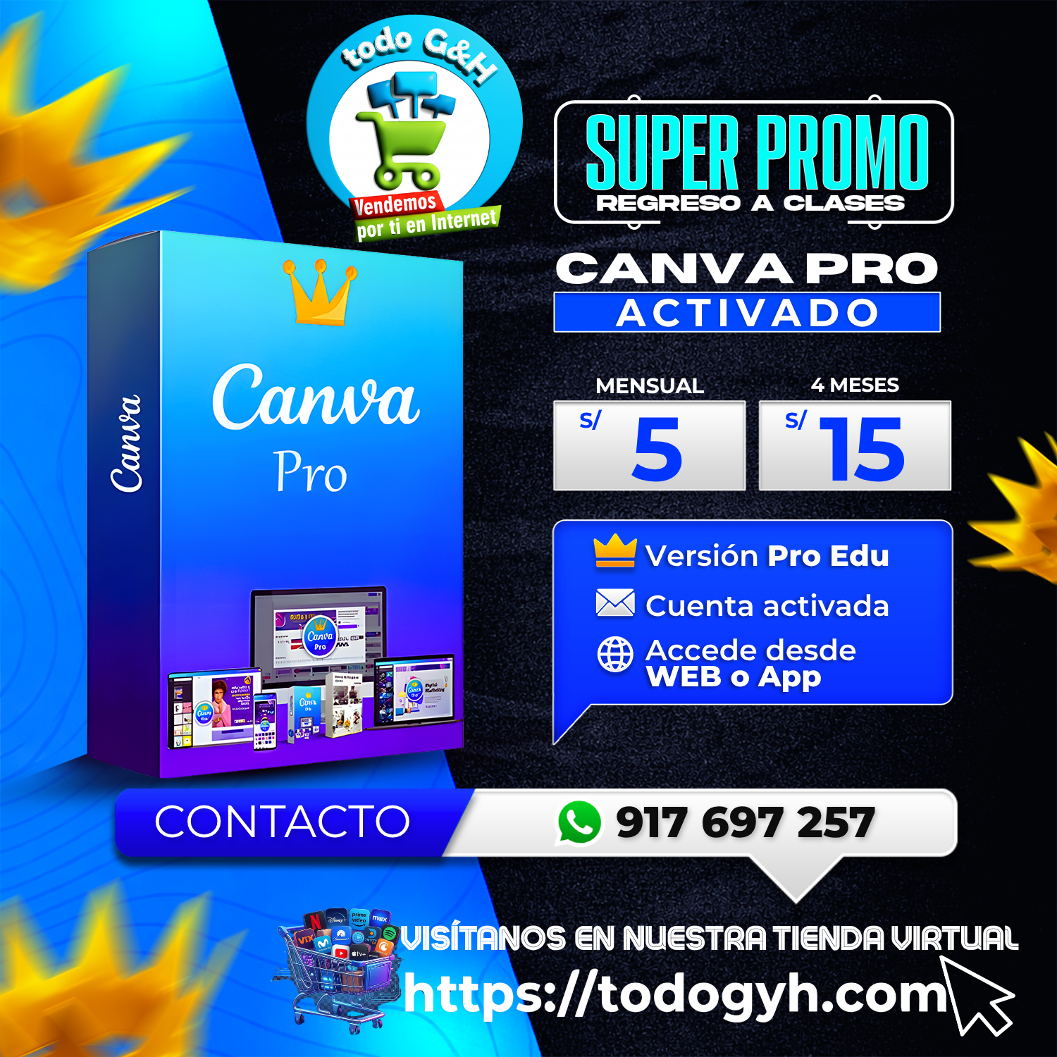 CANVA PRO EDU – activado - todogyh.com