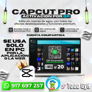 CAPCUT PRO 3 – activación QR