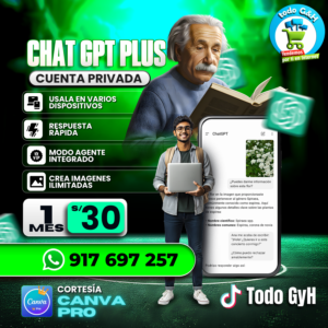 CHATGPT PLUS 3 – cuenta completa privada