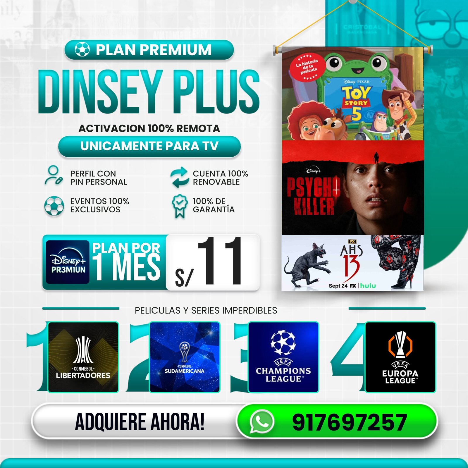 Dis-Castillo Premium - perfil TV disney plus activación a tv 11 soles