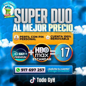 DUO 6: DISNEY PREMIUM + HBO MAX ESTANDAR